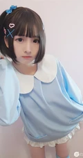 齐刘海短发网红COS女生萌妹古川很甜很撩翘屁股可爱写真图片