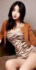 绝世女生佳人Betty林子欣紧身豹纹连衣裙袜装柔美气质写真图片
