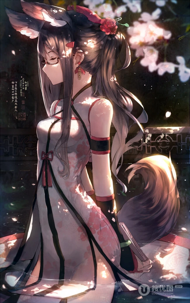 萌萌气质的二次元带尾巴动漫狐狸女图片图集