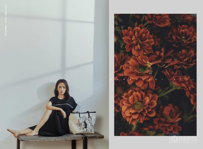 杨蓉气质时髦连衣裙套装杂志写真图片