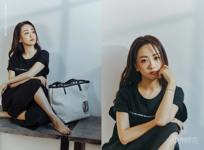 杨蓉气质时髦连衣裙套装杂志写真图片