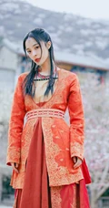 李莎旻子古装打扮唯美街拍写真图片