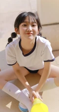 玩打击乐器的双马尾绑发俏皮少女JK制服短裤教室写真图片