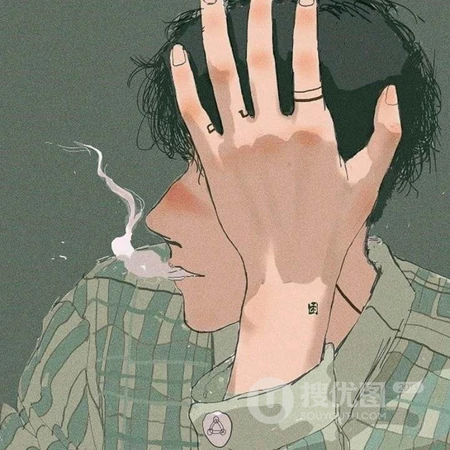 略带伤感的手绘插画动漫头像，以及男生霸气冷酷的个性图片