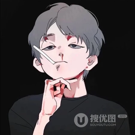 略带伤感的手绘插画动漫头像，以及男生霸气冷酷的个性图片