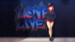 麦地里的唯美古风美女，涂鸦墙前的时尚动漫少女等个性动漫人物桌面壁纸