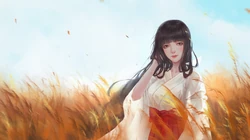 麦地里的唯美古风美女，涂鸦墙前的时尚动漫少女等个性动漫人物桌面壁纸