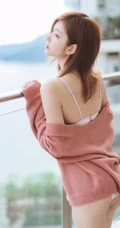 高清微距镜头下浅粉女生南桃Momoko近距离别样气质写真美图