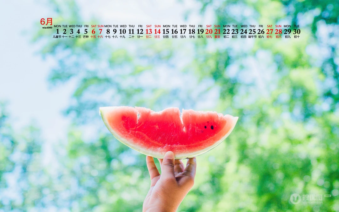 给这个夏日来点清凉的小清新壁纸吧，精选2020年6月日历壁纸图片