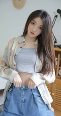 爱音乐的漂亮动人文艺系女生小姐姐清新气质动人室内写真图片