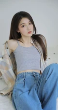 爱音乐的漂亮动人文艺系女生小姐姐清新气质动人室内写真图片