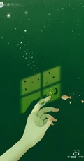 适合夏天的纯绿色背景中梦幻人物，动物可爱插画图片