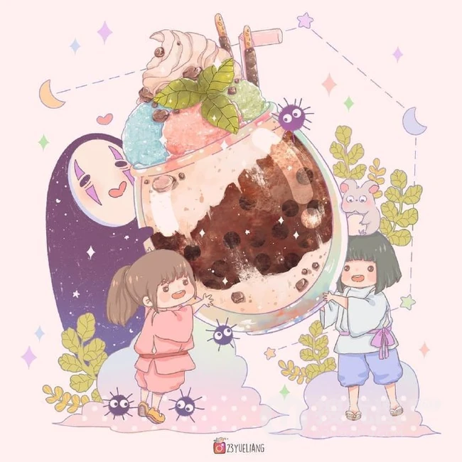 宫崎骏治愈系插画作品，超可爱的龙猫等人物插画图片