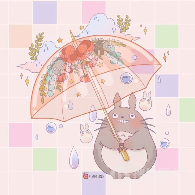 宫崎骏治愈系插画作品，超可爱的龙猫等人物插画图片