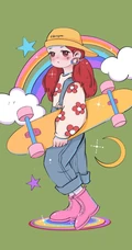 各种不同穿着搭配的可爱动漫女孩，画师木丣muyou作品