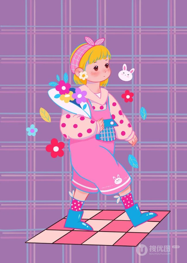 各种不同穿着搭配的可爱动漫女孩，画师木丣muyou作品
