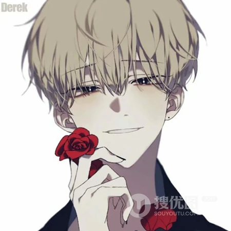 玫瑰动漫男友，创意520节日爱情头像图片