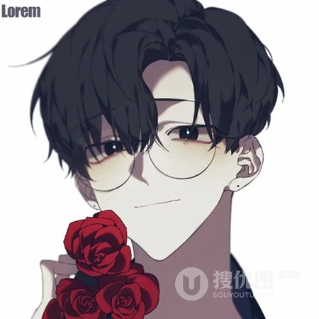 玫瑰动漫男友，创意520节日爱情头像图片