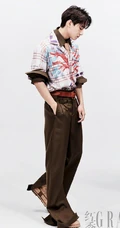 姚琛多套服饰演绎时尚，冷峻，霸气，气质黑白写真照片