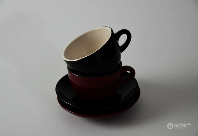 黑色可爱的陶瓷咖啡杯子图片 第7张