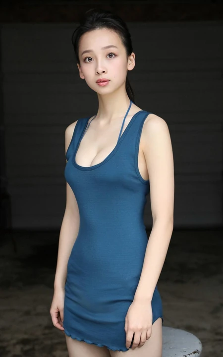 8头身女生嫩模华村飞鸟连衣超短裙秀白皙肌肤和匀称身形写真