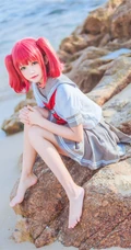 可爱气质娇小cos萌妹桜桃喵海边jk制服写真图片