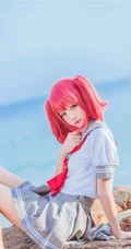 可爱气质娇小cos萌妹桜桃喵海边jk制服写真图片