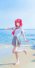 可爱气质娇小cos萌妹桜桃喵海边jk制服写真图片