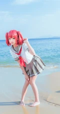可爱气质娇小cos萌妹桜桃喵海边jk制服写真图片