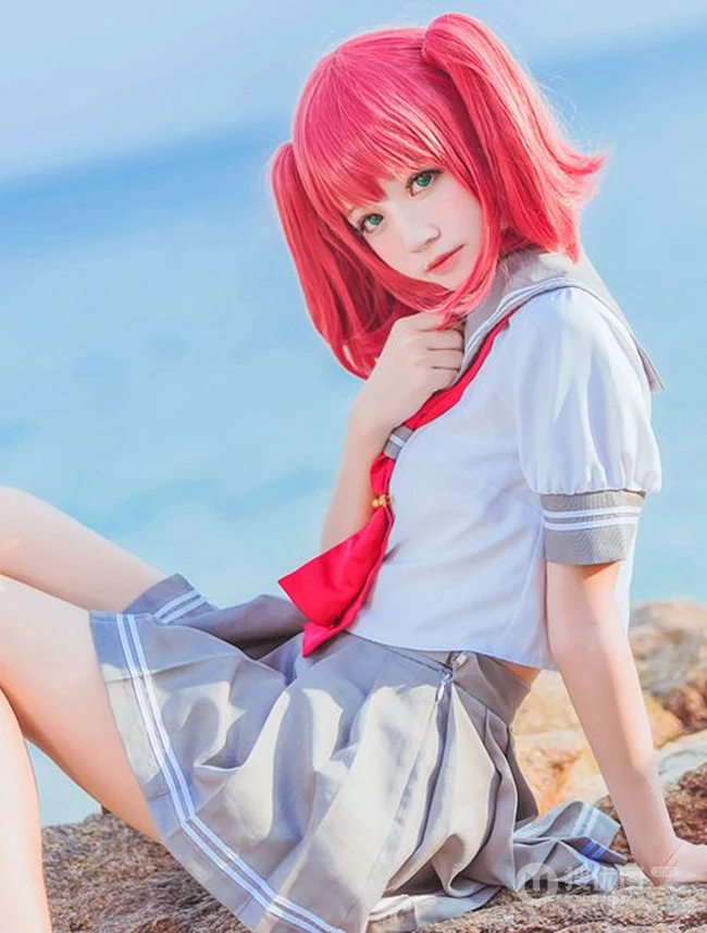 可爱气质娇小cos萌妹桜桃喵海边jk制服写真图片