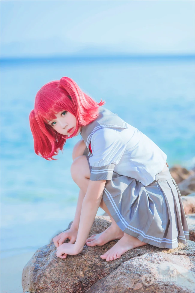 可爱气质娇小cos萌妹桜桃喵海边jk制服写真图片