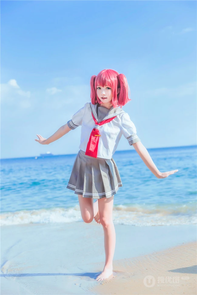 可爱气质娇小cos萌妹桜桃喵海边jk制服写真图片