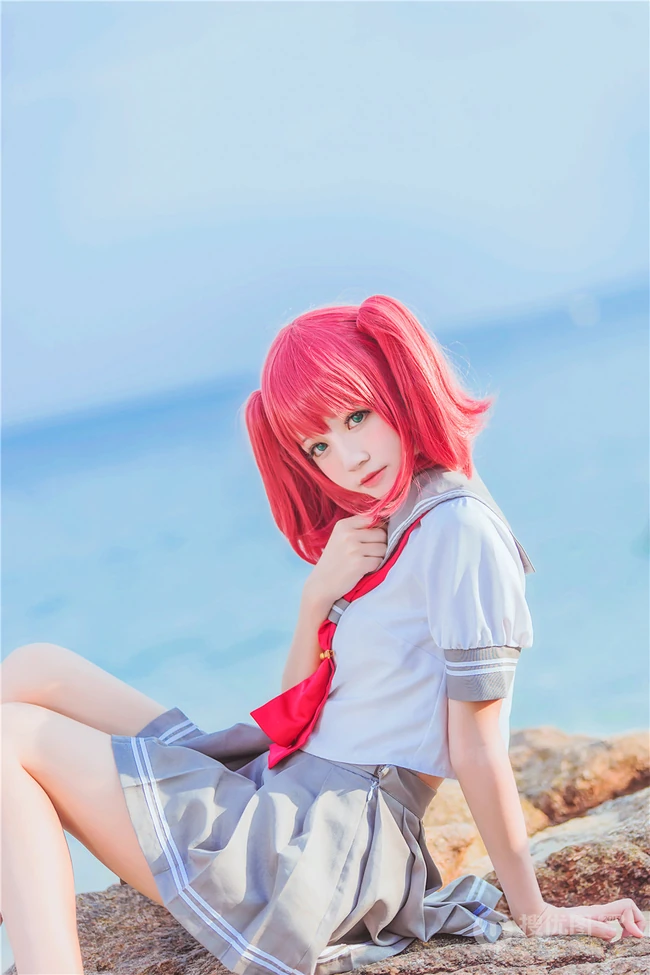 可爱气质娇小cos萌妹桜桃喵海边jk制服写真图片