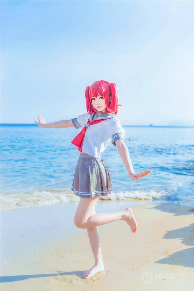 可爱气质娇小cos萌妹桜桃喵海边jk制服写真图片