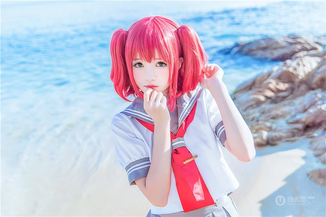 可爱气质娇小cos萌妹桜桃喵海边jk制服写真图片