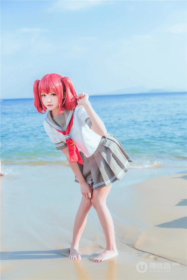 可爱气质娇小cos萌妹桜桃喵海边jk制服写真图片