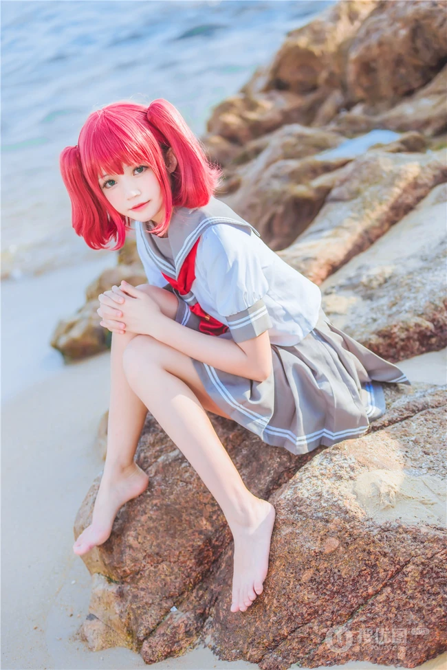 可爱气质娇小cos萌妹桜桃喵海边jk制服写真图片