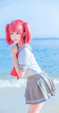 可爱气质娇小cos萌妹桜桃喵海边jk制服写真图片