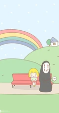 宫崎骏动漫里的可爱卡通龙猫和小女孩图片