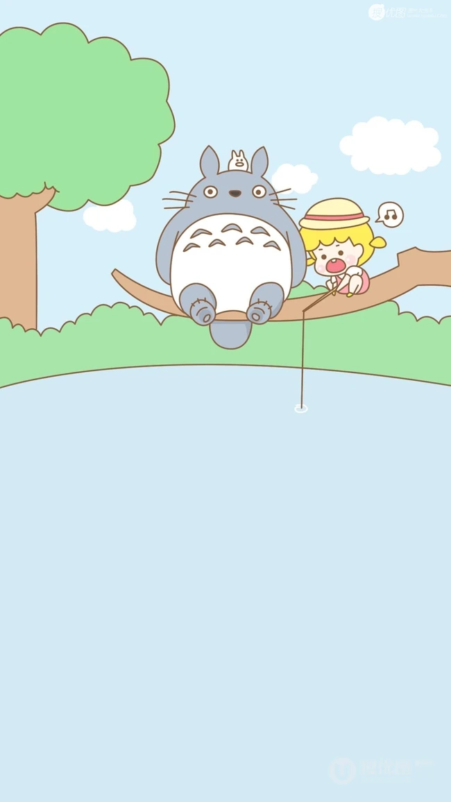 宫崎骏动漫里的可爱卡通龙猫和小女孩图片