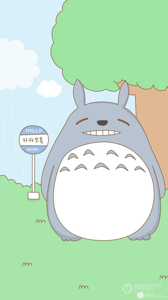 宫崎骏动漫里的可爱卡通龙猫和小女孩图片