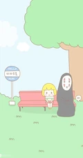 宫崎骏动漫里的可爱卡通龙猫和小女孩图片