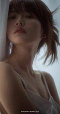 美的令人窒息，肩带睡裙女生略带朦胧，若隐若现的气质室内图集