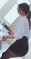 网红女生黑川气质深袜短裙在教室里cos气质眼镜女老师写真图集