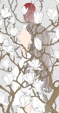 戴着耳饰耳环的漂亮时尚个性都市女孩手绘插画图片