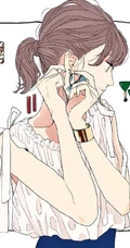 戴着耳饰耳环的漂亮时尚个性都市女孩手绘插画图片