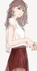 戴着耳饰耳环的漂亮时尚个性都市女孩手绘插画图片
