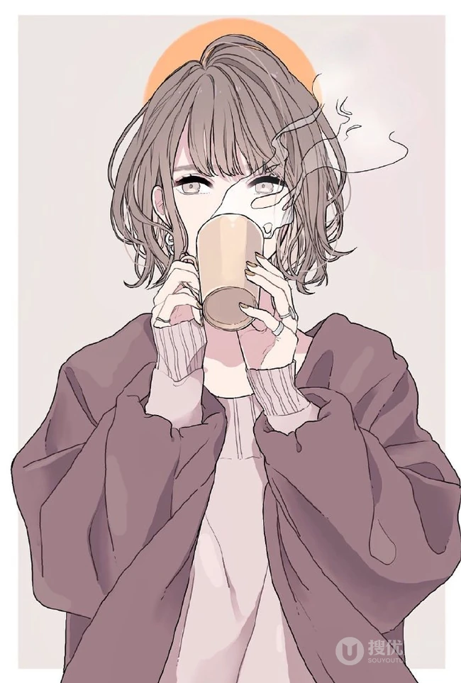 戴着耳饰耳环的漂亮时尚个性都市女孩手绘插画图片