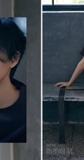 男低音歌手王晰帅气休闲装小白鞋杂志写真图片