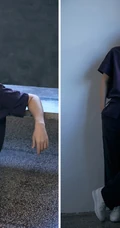 男低音歌手王晰帅气休闲装小白鞋杂志写真图片